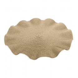 Lugar Americano 38cm De Polipropileno Babado Dourado 